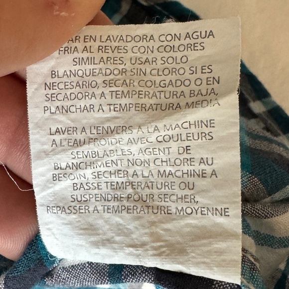 Wrangler Men's Teal Blue Plaid Short Sleeve Western Cowboy Button Up Shirt XL - Picture 8 of 12